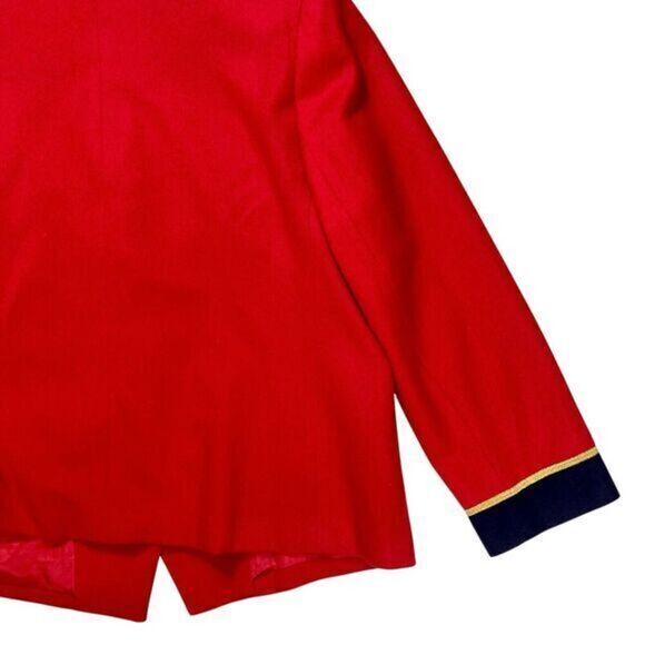 Maggie McNaughton Wool Blazer Size 16W Red Y2K Holiday Festive Christmas Jacket - Picture 8 of 16